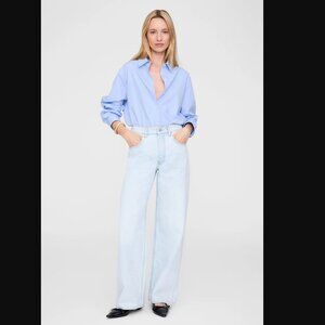 ANINE BING Manon Jean in Ultra Bleached Size 27
